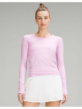 Lululemon Swifty Tech Long Sleeve race 2.0 cropped length VITAL PINK size 6 BNWT